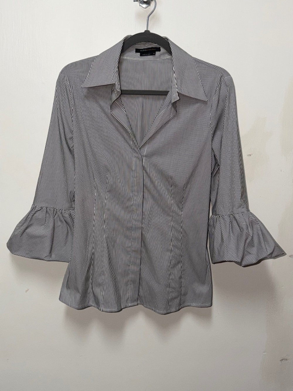 BCBGMAXAZRIA striped button-down shirt in women's size medium - Picture 1 of 3